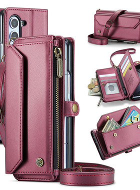 斜挎包适用三星zfold5手机壳折叠屏Galaxyzfold6带挂绳zfold4零钱包fold7卡包w24证件套W23放卡w22全包保护套