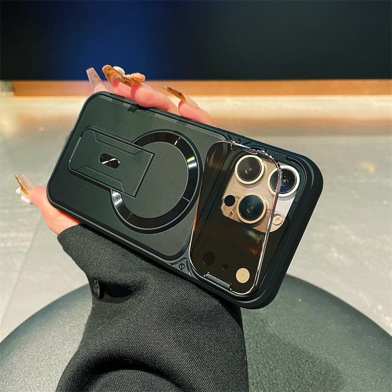 创意护镜摄像头盖适用苹果17Pro手机壳磁吸Air支架一体iphone16ProMax镜头全包15plus防摔14男i13高级12支点