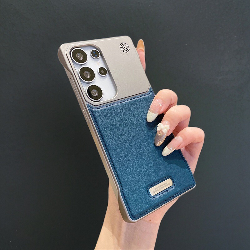 高端皮质无边框适用三星s25ultra手机壳新款超薄s24+plus磁吸充电s23uitra散热22utrla硬壳磨砂S25u十3星外壳