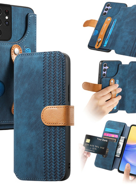 适用三星Galaxy S24ultra手机壳S24fe腕带S23+保护套S22plus全包防摔s10十翻盖note20插卡m53商务M34\m32外壳