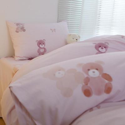 小熊全棉加厚磨毛床单被套