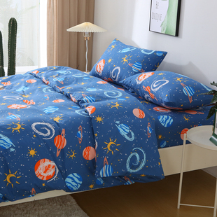 浩瀚星空 秋冬纯棉被套单件150x200x230被罩100全棉加密深色宇宙