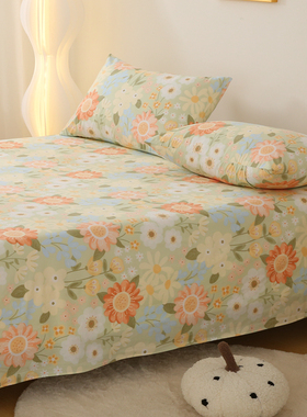 暖阳 漂亮向日葵纯棉床单单件1.51.82.0m床100全棉加密厚斜纹床品