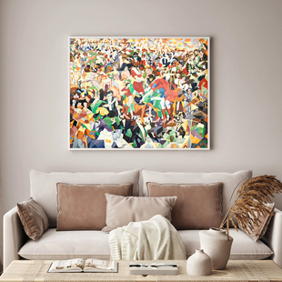 《莫尼柯的潘潘舞》未来主义名画客厅装饰画现代餐厅卧室墙壁挂画