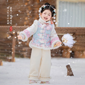 儿童新中式 国风仙气裤 子套装 汉服女童冬款 小女孩过年拜年服唐装