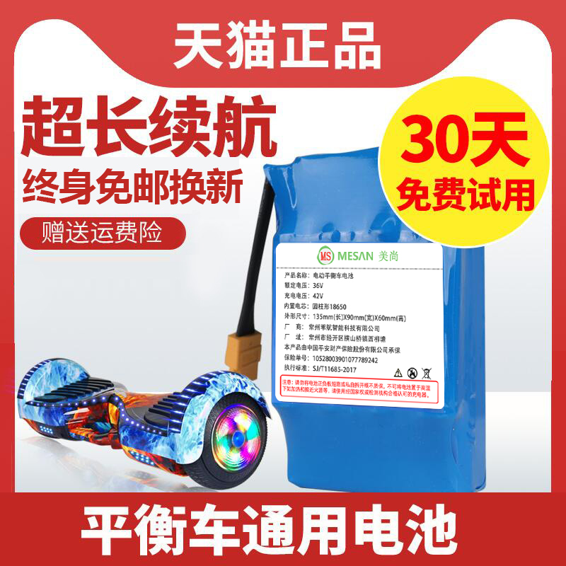 电动双轮平衡车电池6v通用电瓶配件锂电池组42V美尚专用阿尔郎行