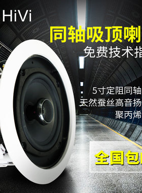 Hivi/惠威 VX5-C定阻同轴嵌入式环绕立体声吸顶音箱吊顶音响套装