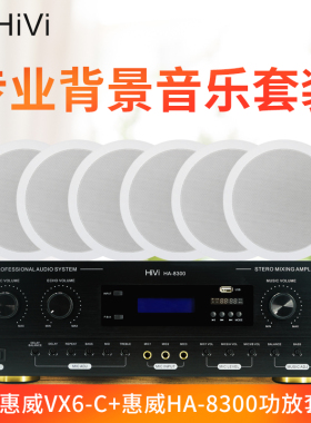 Hivi/惠威 VX6-C专业背景音乐套装VX6-C吸顶喇叭HA-8300功放