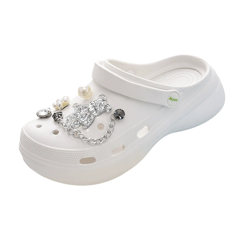 Tide, тапочки в стиле Crocs на платформе, модные нескользящие комфортные мюли, популярно в интернете, увеличивают рост, подходят для носки на улице, закрытый носок, можно носить двумя способами