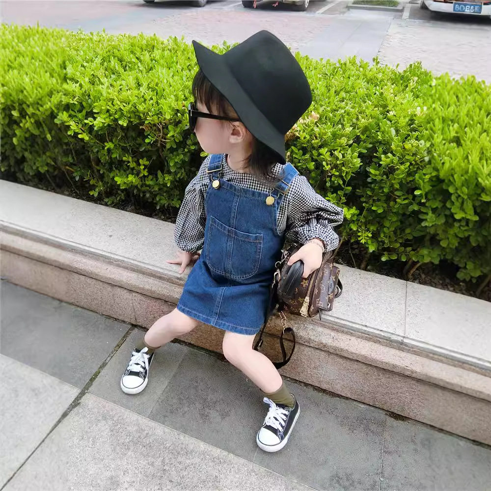 女童牛仔背带裙春夏秋新款