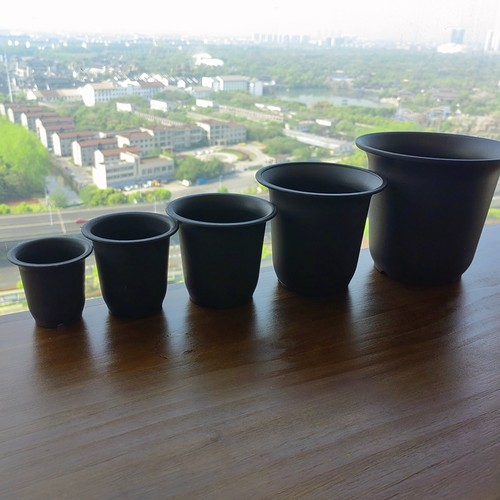 日式矮胖黑色多肉花盆圆砵包邮