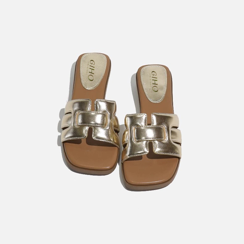 杰豪女鞋真皮法式编织一字拖2025夏季新款低跟时尚懒人沙滩鞋正品,女鞋,一字拖,淘宝优惠券,粉丝福利购,淘宝优惠卷