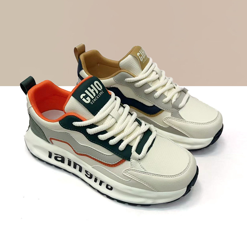GIHO杰豪男鞋2026春季新款真皮运动休闲鞋舒适百搭潮鞋老爹鞋正品