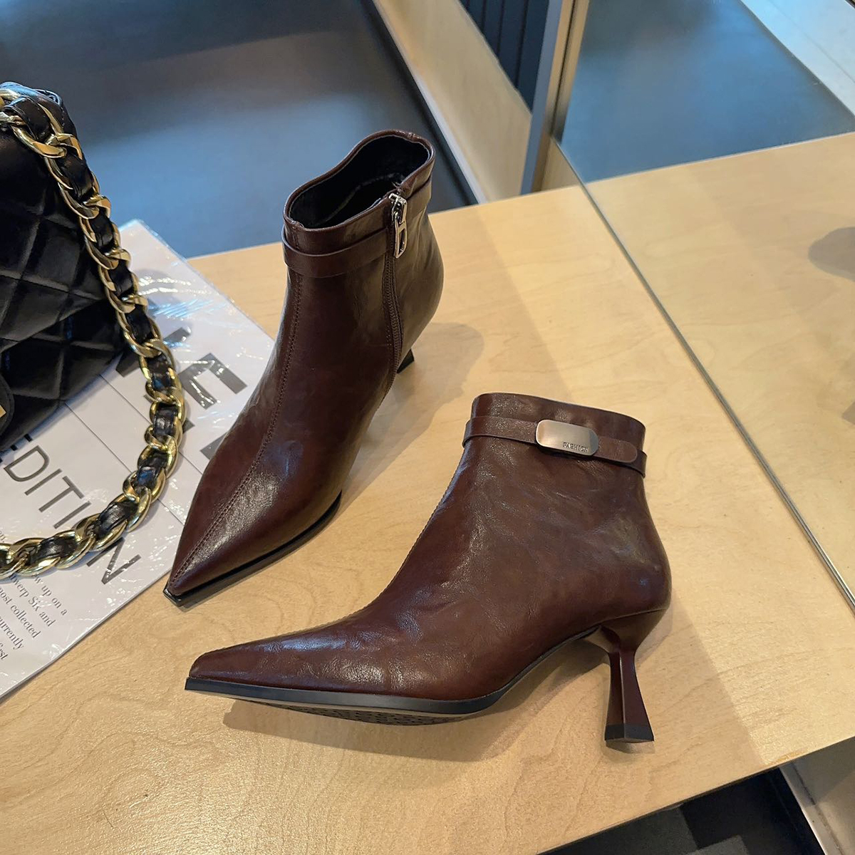 杰豪女鞋2360710E细高跟时装短靴