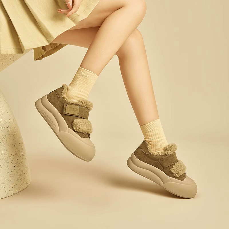 杰豪女鞋加绒保暖棉鞋女2024冬季新款厚底毛毛鞋休闲鞋魔术贴板鞋,女鞋,时尚雪地靴,淘宝优惠券,粉丝福利购,淘宝优惠卷