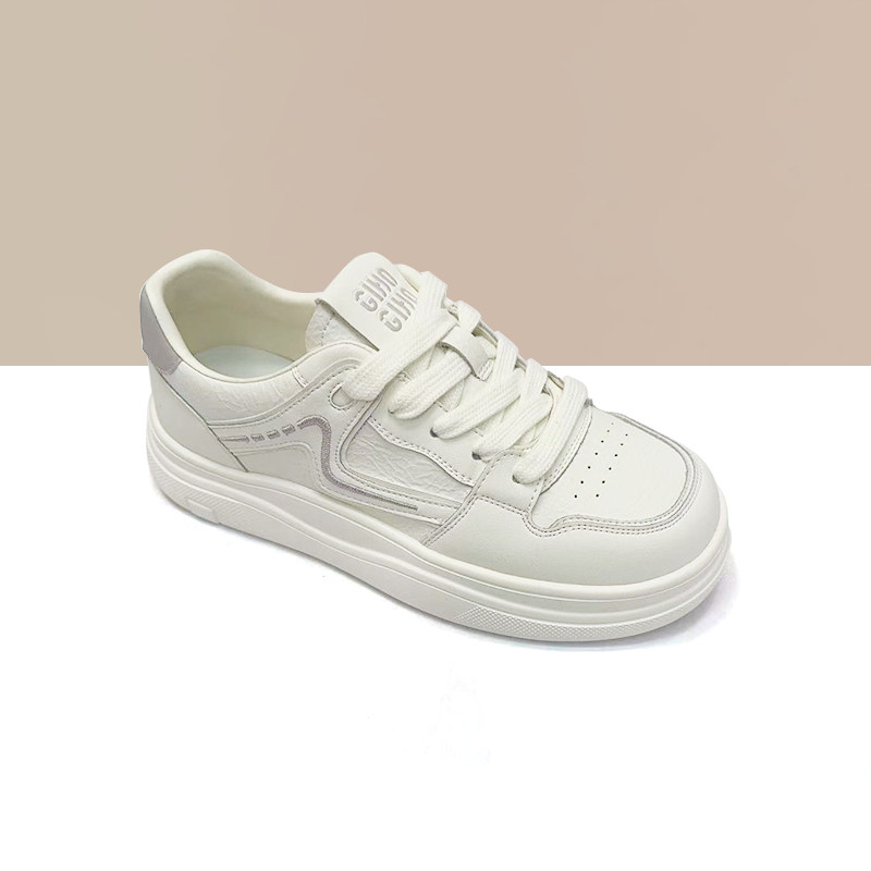 杰豪女鞋2025秋季新款真皮休闲板鞋女小白鞋舒适百搭韩版ins潮鞋