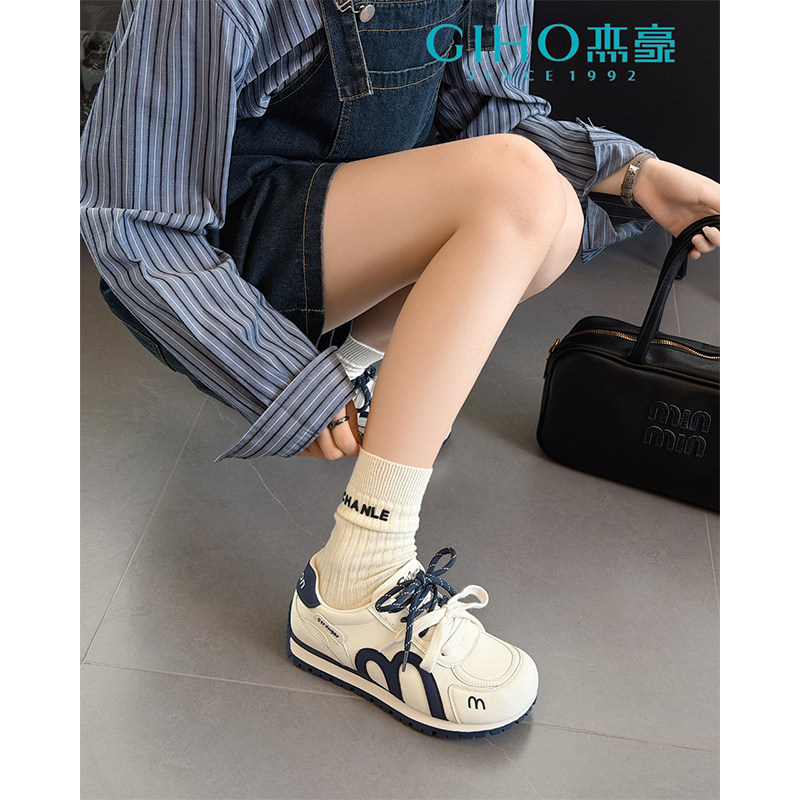 杰豪女鞋真皮休闲运动鞋女2026新款爆款小白鞋阿甘鞋舒适百搭正品