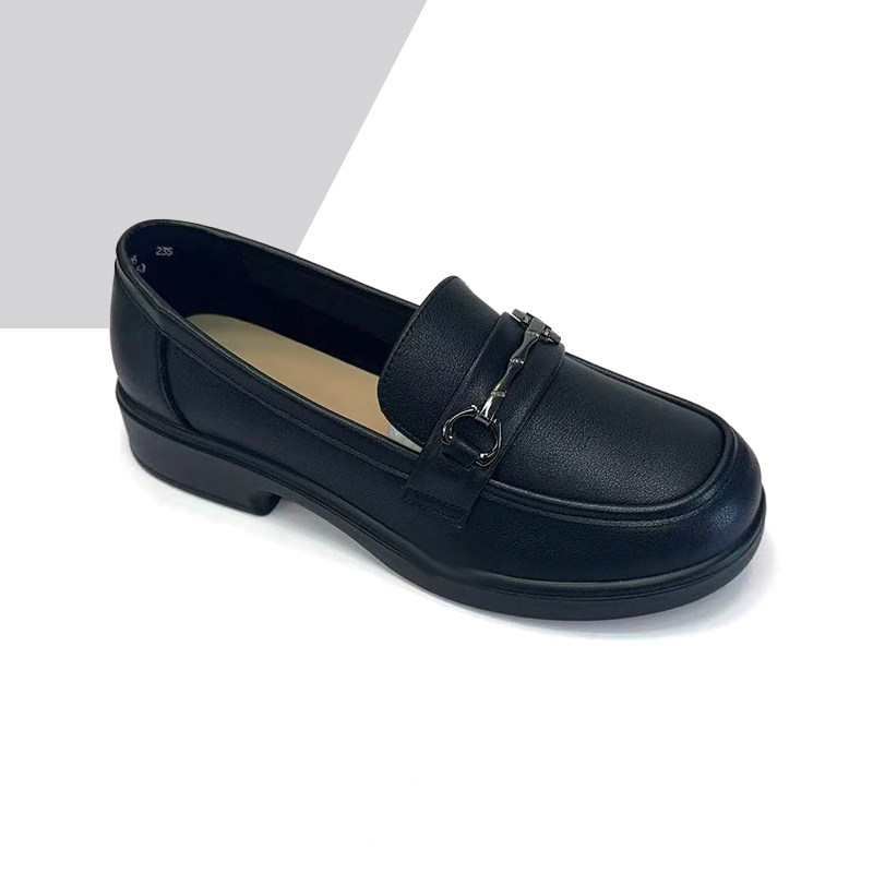 杰豪女鞋2025新款真皮休闲小皮鞋女单鞋乐福鞋软底软面舒适款正品