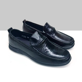 真皮休闲皮鞋 男2024新款 中老年爸爸鞋 杰豪男鞋 一脚蹬2866092正品