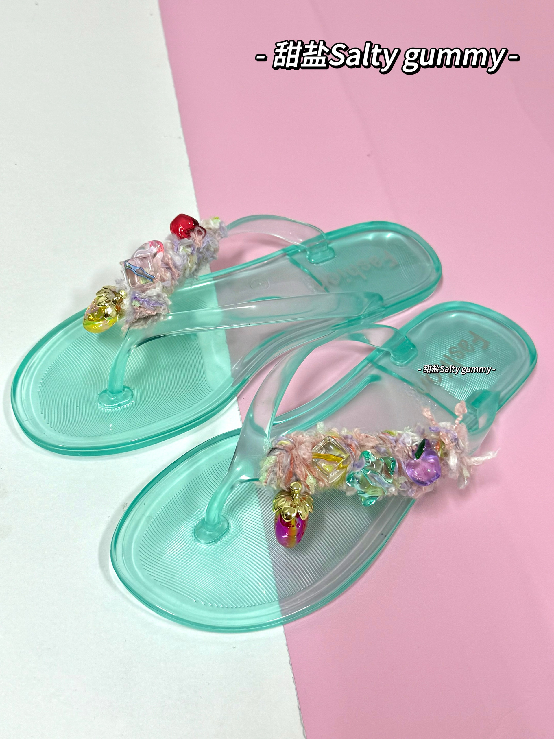 thumbnail for Sweet Salt - Original*Handmade Crochet*, Women's Summer Outerwear, 2026 New Jelly Transparent Flip-Flops