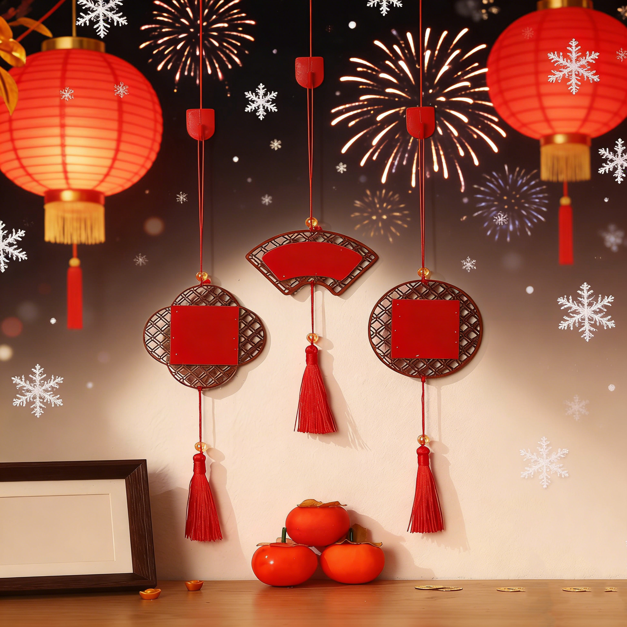 新年春节红色灯笼挂饰吉祥如意