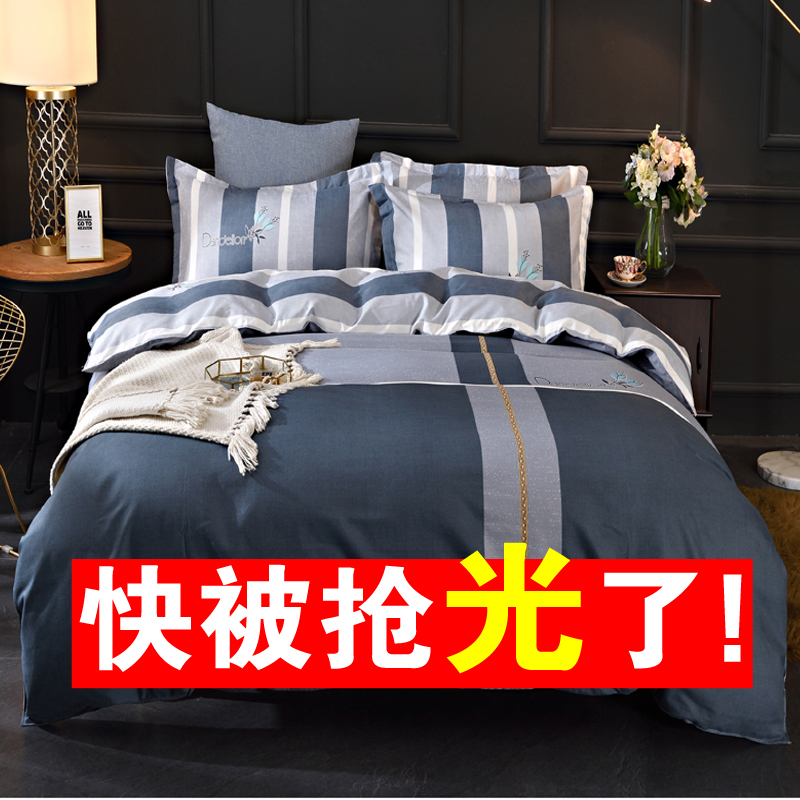 特价简约风秋冬季磨毛亲肤四件套