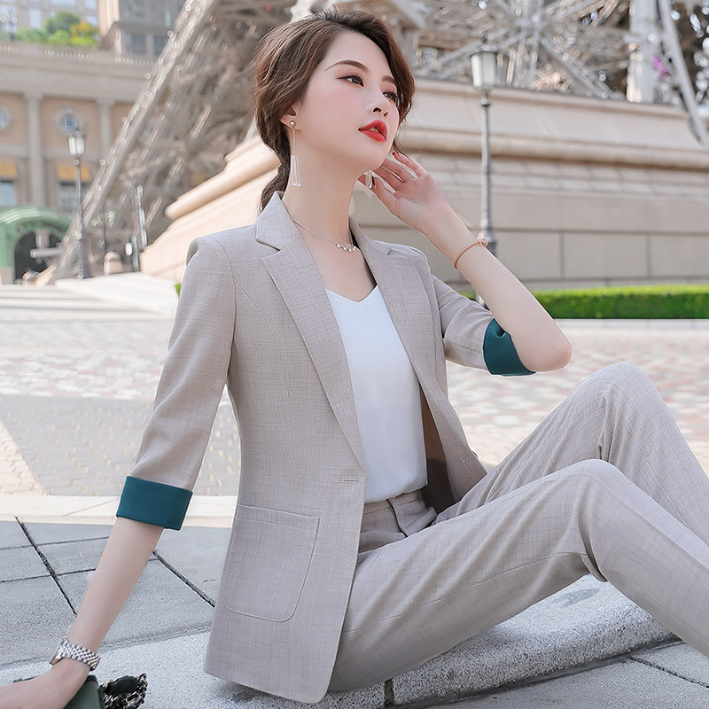 THIN SMALL BLAZER WOMENS SPRING AND SUMMER NEW KOREAN VERSION OF THE FASHIONABLE CASUAL SUIT SHORTS SUIT WOMENS SEVEN-QUARTER SLEEVES ARE THIN
