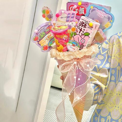 手工diy棒棒糖零食花束送女友