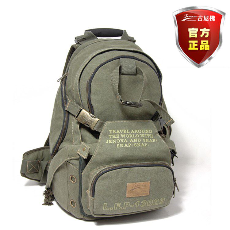 吉尼佛13029双肩摄影包单反相机包5D3 7D D810专业帆布多功能包