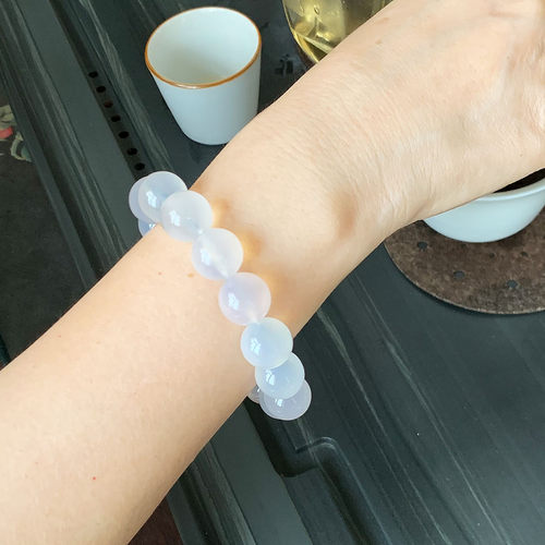 沛孚天然白冰玉髓玛瑙手串包邮