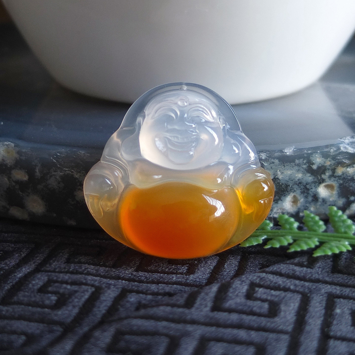 沛孚新品天然玉髓弥勒佛吊坠冰俏红色笑佛公冰种玉佛挂件文玩包邮