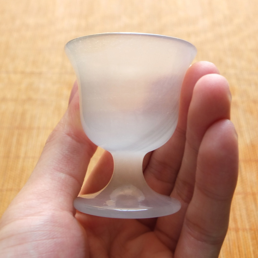 沛孚珠宝新款巴西天然玛瑙酒杯玉髓酒杯子玉石家用高脚杯现货包邮