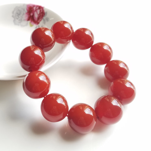 沛孚天然红玛瑙玉髓手串手链包邮