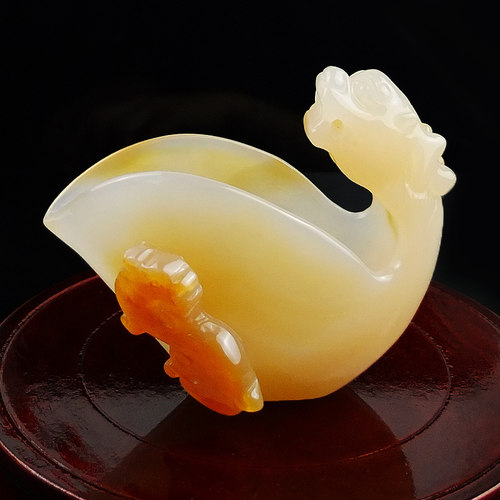 沛孚天然玛瑙玉石杯子龙杯包邮