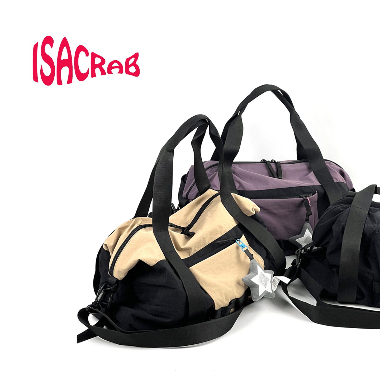 日系轻便 柔软不褪色 手提旅行包户外斜挎健身包多用式工装大容量