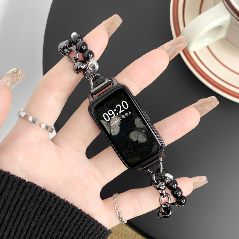 ins风高级感甜酷镂空贝珠表链女