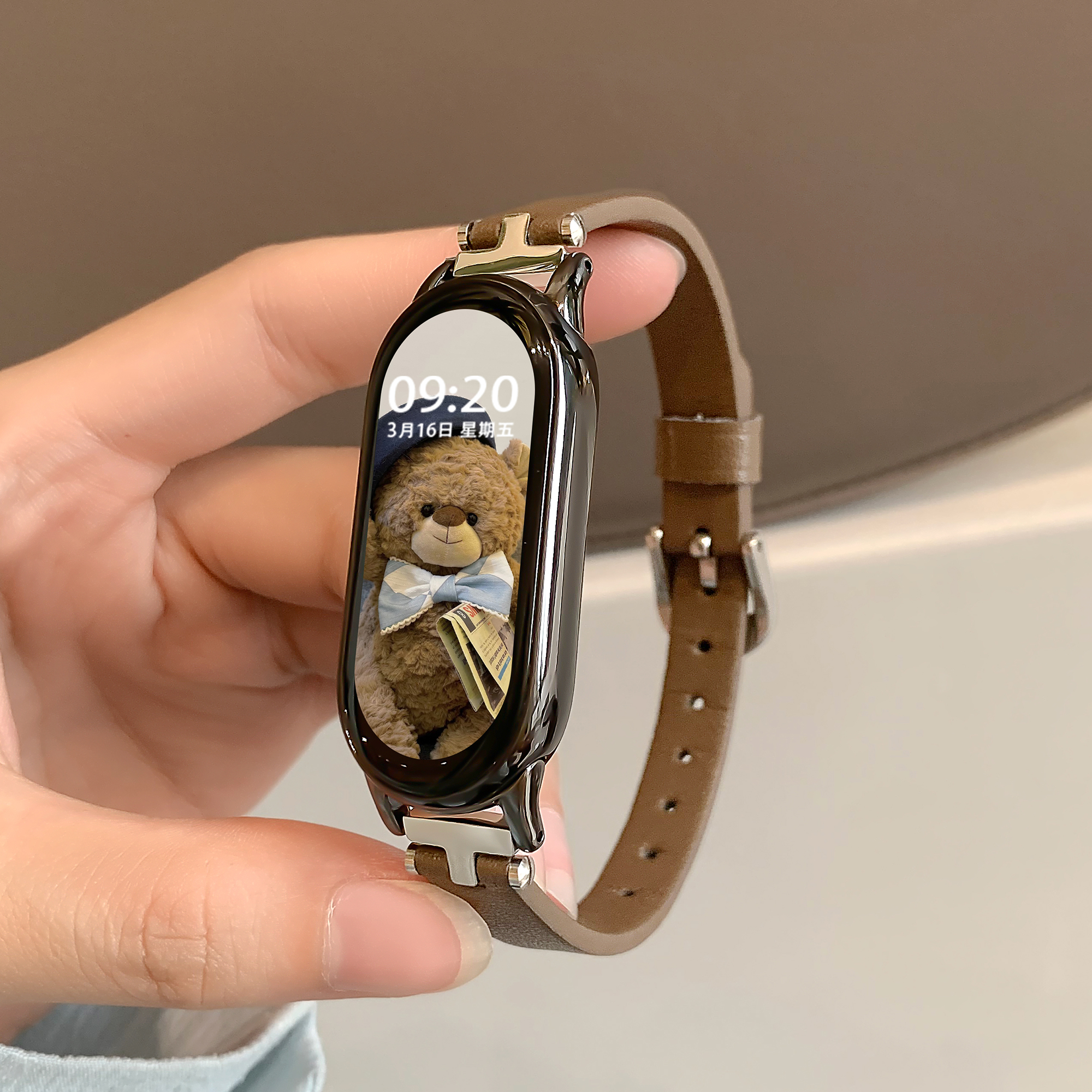 秋冬男女款超纤T型皮质表带配件