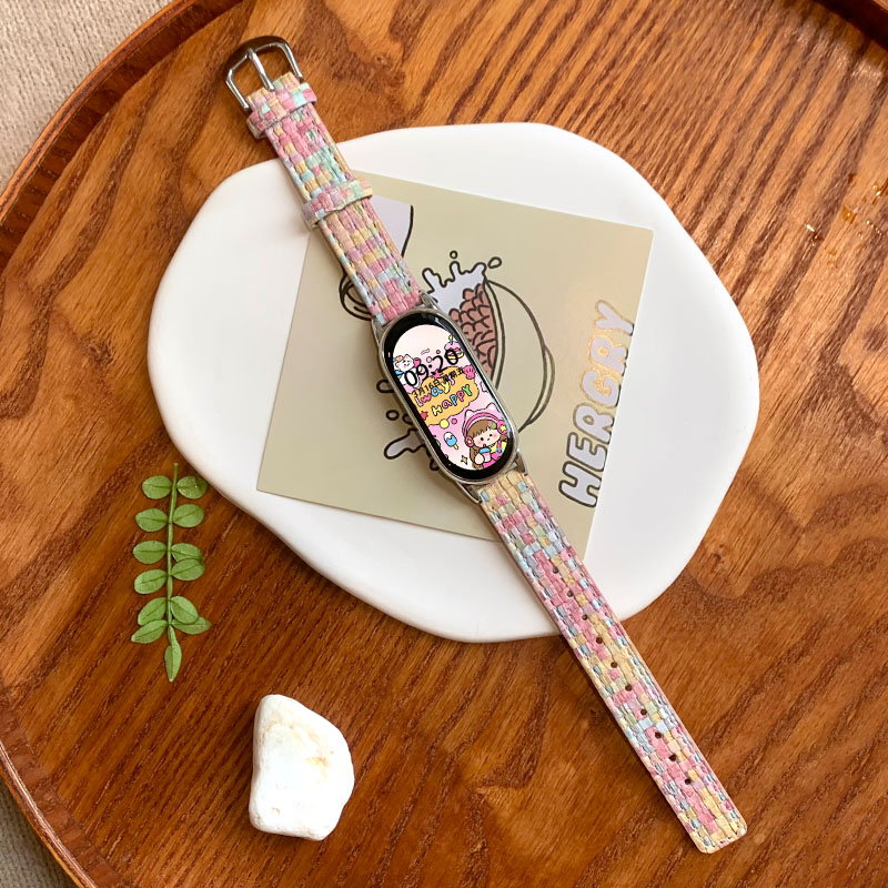 秋冬新款百搭拼色格子替换表带