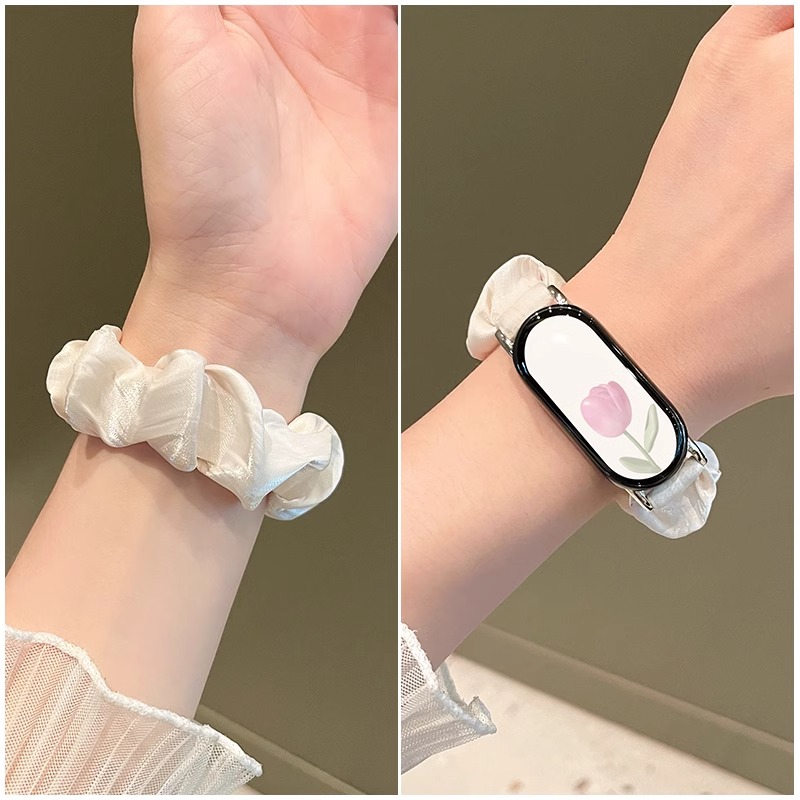 夏季女生新品法式冰丝发圈表带