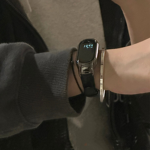 适用小米手环10竹节皮质高级表带