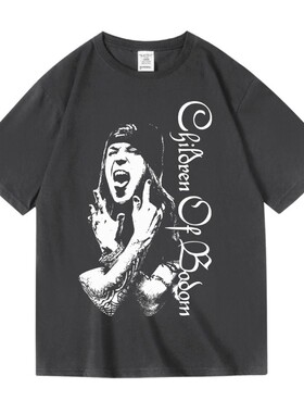 欧美摇滚博多之子乐队Children of Bodom金属潮流纯棉短半袖T恤男