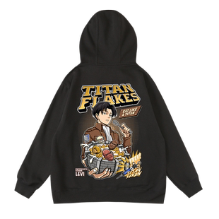 动漫调查兵团利威尔兵长进击巨人周边二次元秋冬连帽加绒卫衣帽衫