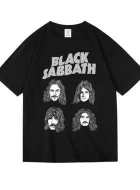 欧美复古BlackSabbath黑色安息日摇滚乐队周边衣服短袖半袖T恤男