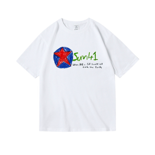 sum41欧美朋克punk乐队周边衣服印花纯棉短半袖T恤男女夏季中性款