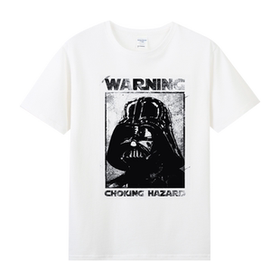 青年星球大战黑武士darth Vader周边印花纯棉圆领短袖半袖T恤男夏