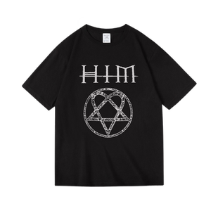 HIM恶魔陛下芬兰摇滚乐队衣服周边纯棉短袖半袖T恤男女中性夏季