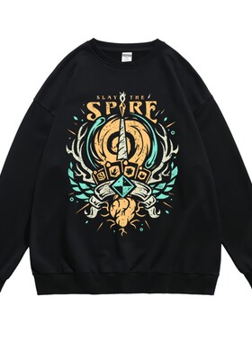 潮流春秋冬长袖圆领卫衣肉鸽游戏roguelike杀戮尖塔印花宽松男女