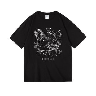 欧美纯棉短半袖T恤男女夏季潮牌衣服coldplay酷玩摇滚周边中性款