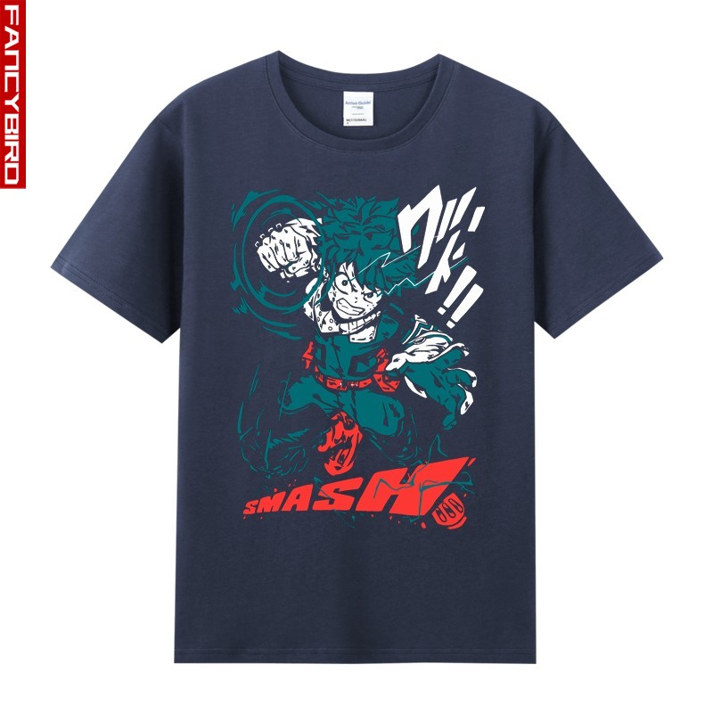 纯棉印花卡通学院绿谷出久衣服