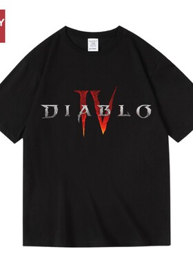 欧美游戏周边diablo暗黑破坏神4莉莉丝印花纯棉短半袖T恤男女夏季